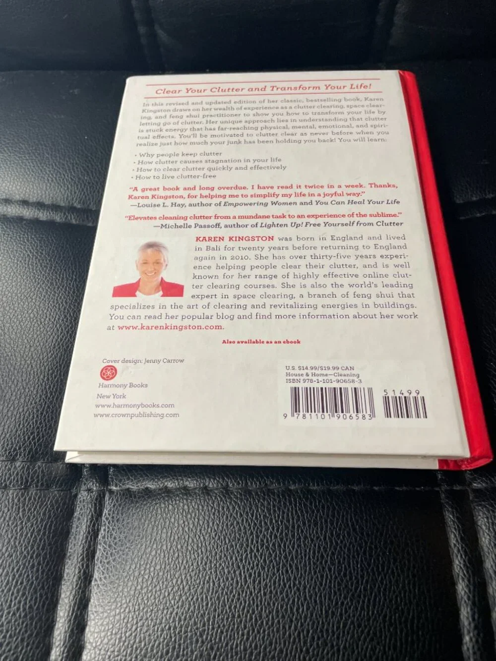 Clear Your Clutter with Feng Shui by Karen Kingston Book-Hardcover